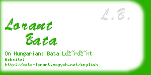 lorant bata business card